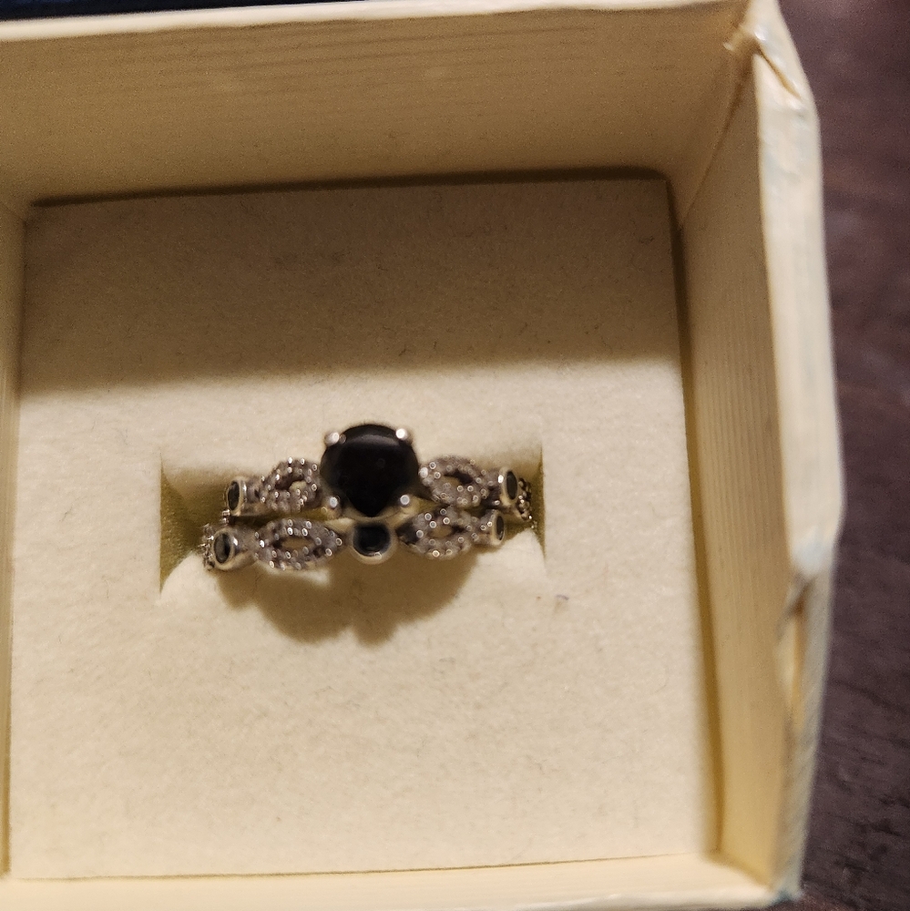 Wedding Ring Set Black Diamond